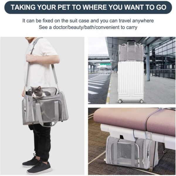 PETWEGO Portable Cat Dog Carrier (Pink) - 图片 3