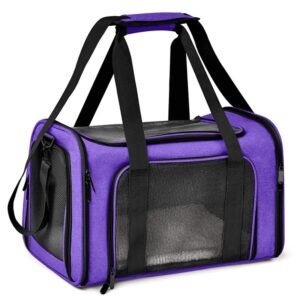 PETWEGO Portable Cat Dog Carrier Grey (Purple)