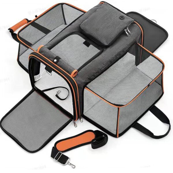 PETWEGO Expandable Cat Dog Soft Carrier (Orange)