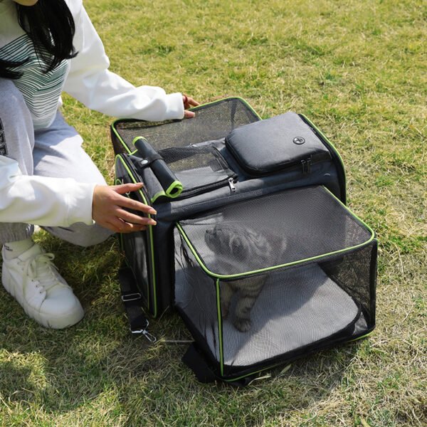 PETWEGO Expandable Cat Dog Soft Carrier (Green) - 图片 2