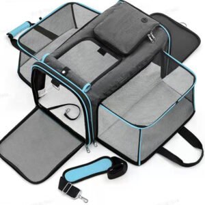 PETWEGO Expandable Cat Dog Soft Carrier (Blue)