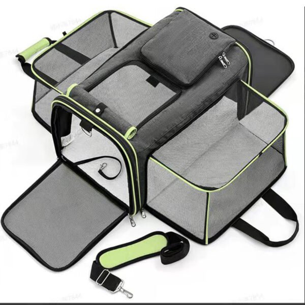 PETWEGO Expandable Cat Dog Soft Carrier (Green)