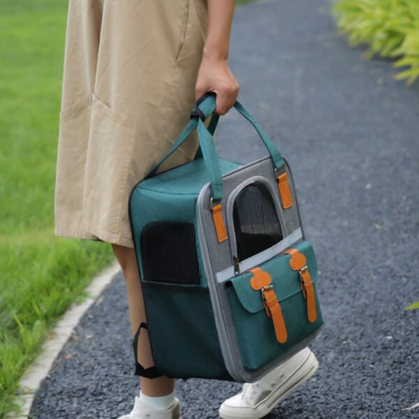 PETWEGO Pet cat dog backpack up to 15 lbs (Green) - 图片 3