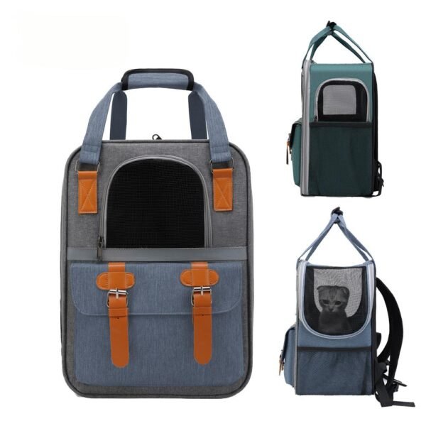 PETWEGO Pet cat dog backpack up to 15 lbs (Green) - 图片 5