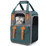 PETWEGO Pet cat dog backpack up to 15 lbs (Green)